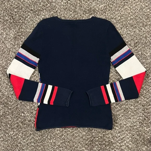 Tommy Hilfiger Women's Y2K Patchwork Sweater - Navy, Red, White - Picture 5 of 5
